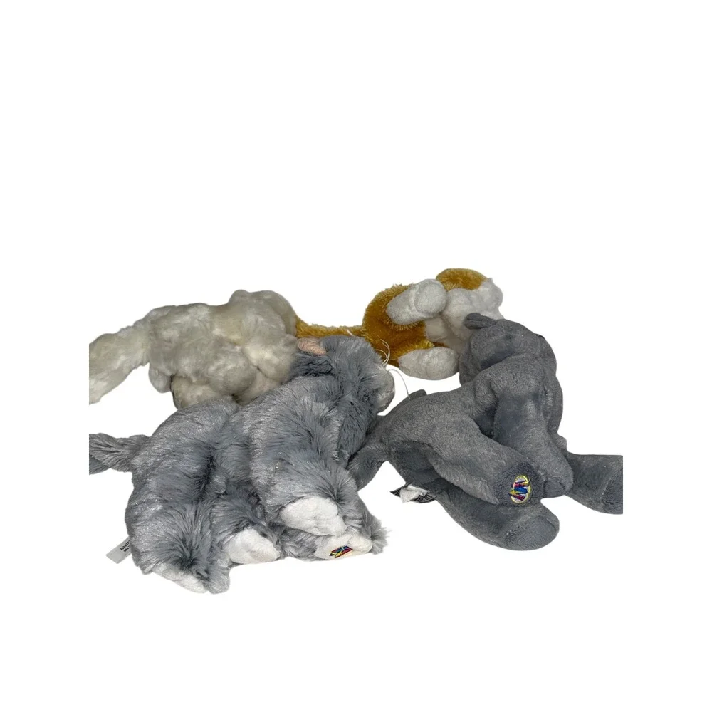 Ganz Webkinz Cat Plush Lot of 4 Ginger White Grey Tabby Stuffed Animal Toys